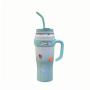 Wholesale 40oz Stainless Steel Travel Tumbler Mug New Bulk Large Capacity Ceramic Cup with Handle and Straw Cleaning Brush