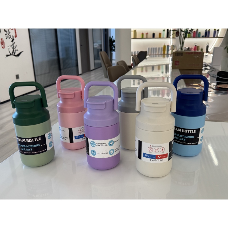 Wholesale Cup Mug With Logo Custom 500ml Design Stainless Steel Vacuum Bottle Insulated Travel Tumblers With Handle