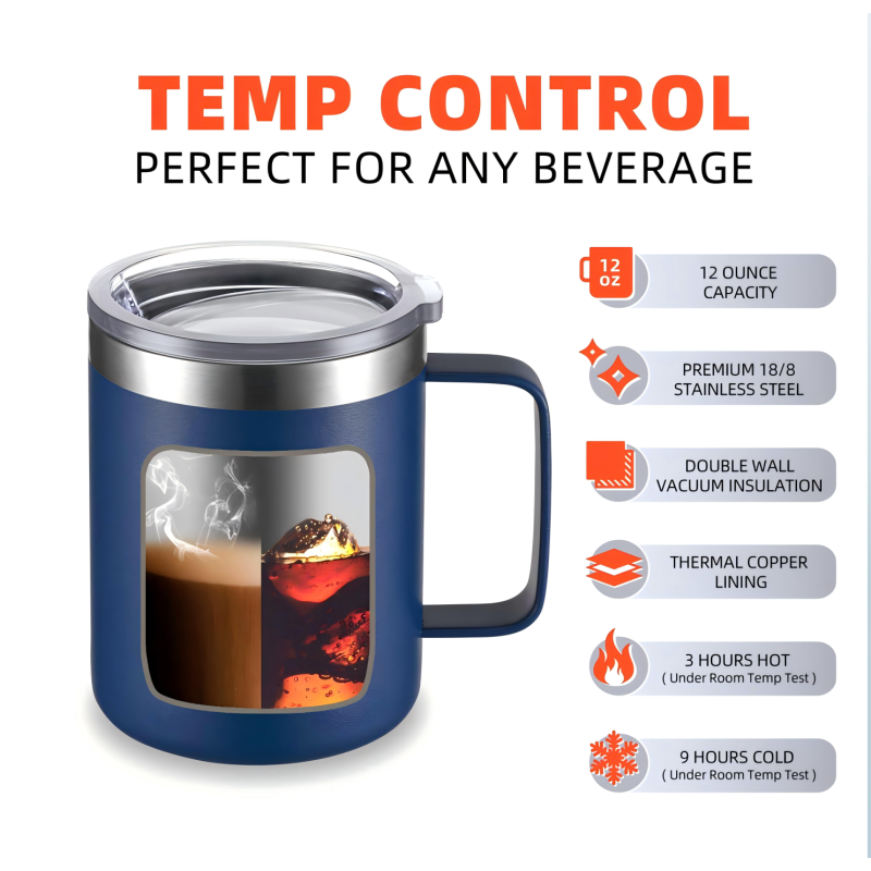 Custom 12oz Stainless Steel Coffee Mug Factory-Promoted Personalized Logo Printed for Adults