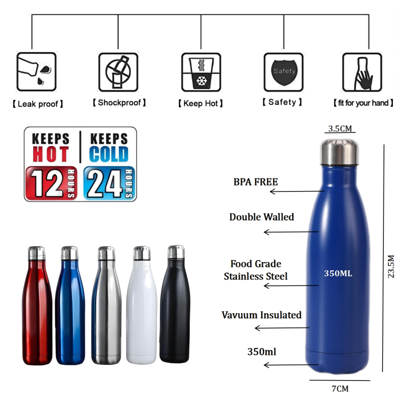 Wholesale 500ml Premium Double Wall Insulated Stainless Steel Water Bottle Custom Logo Vacuum Flask for Direct Drinking for