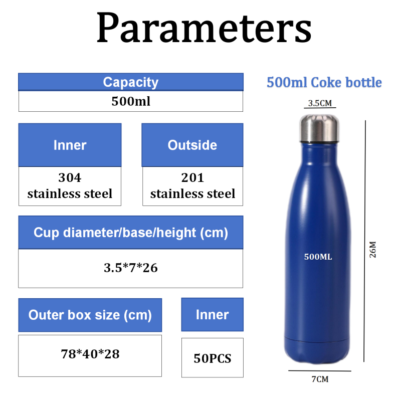 Wholesale 500ml Premium Double Wall Insulated Stainless Steel Water Bottle Custom Logo Vacuum Flask for Direct Drinking for