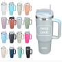 Modern 40oz Stainless Steel Insulated Travel Mug Cup Double Wall Vacuum Reusable Handle for Straw Lid for Work Outdoor
