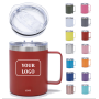 Custom Double Wall Stainless Steel Thermos Insulated Travel Coffee Mug Cup with Handle for Business Gifts Vacuum Tumbler Cup