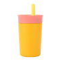 BPA-Free Flexible Silicone Straw for Kids 350ml Insulated Stainless Steel Water Bottle with Spill Resistant for Outdoor Camping