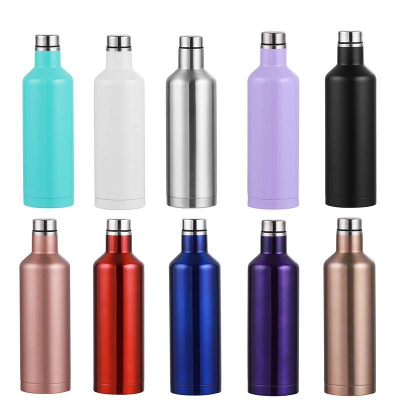 New Arrival 500ml & 750ml Double Wall Stainless Steel Vacuum Insulated Wine Bottle for Camping Champagnes Wholesome Cola Flask