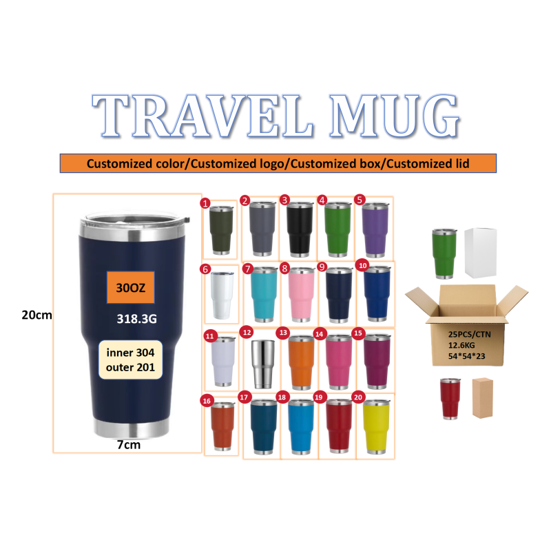 30oz Tumbler Magnet Leak-Free Powder Coated Vacuum Insulated Stainless Steel Travel Car for Mugs for Back to School