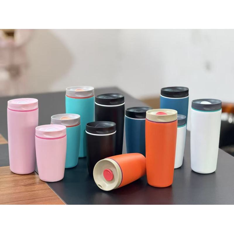 Coffee Tumbler Personalised Stainless Steel Double Wall Insulated Coffee Cups Mug With Button Cap 12oz/22oz Water Bottle
