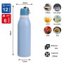 Private Label 550ml/700ml Stainless Steel Vacuum Insulated Water Bottle BPA-Free Free Straw Sip Rope Drinkware for Back School