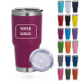Custom Logo 30 Oz Leak-Proof Powder Coating Car Tumbler 18/8 Stainless Steel Travel Mug for Wine Beer & Coffee for Back School