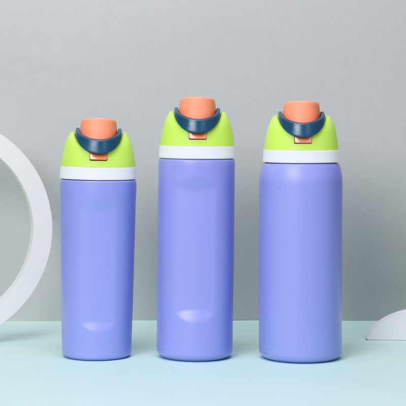 Insulated Stainless Steel Water Bottle with Straw Custom Logo BPA-Free 24oz Double Wall Vacuum Flask Travel Sport