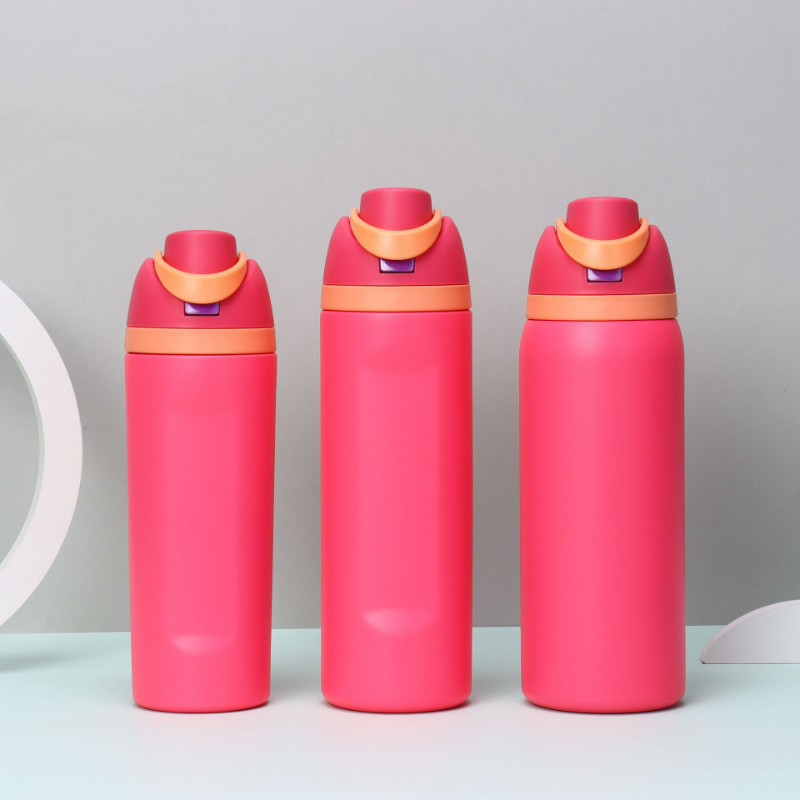 Insulated Stainless Steel Water Bottle with Straw Custom Logo BPA-Free 24oz Double Wall Vacuum Flask Travel Sport