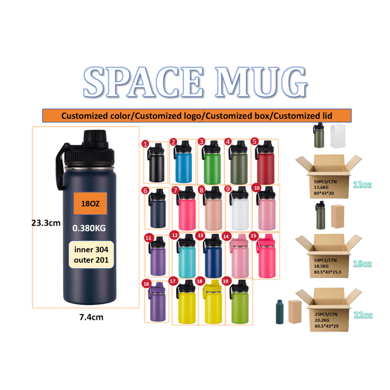 Custom Logo 18oz Double Wall Stainless Steel Outdoor Sports Drinkware Vacuum Insulated Direct Drinking Bottle Business Gifts