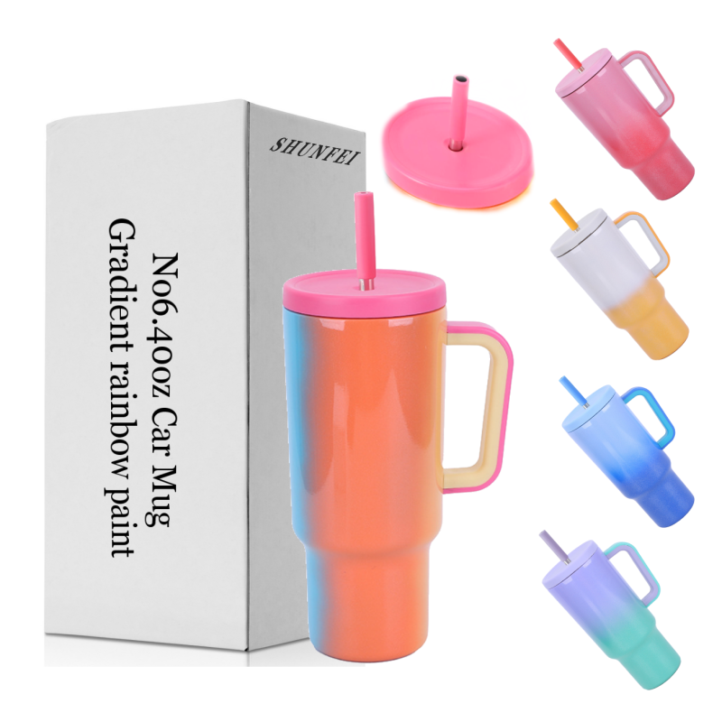 Outdoor Travel Camping Rainbow Tumbler Stainless Steel Insulated Coffee Cup for Straw Lid Water Bottle Mug for Outdoor