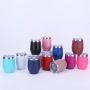 Wholesale 12oz Egg Shaped Ceramic Wine Tumbler Double Wall Insulated Wedding Gift for Coffee Drink Customizable Color Options