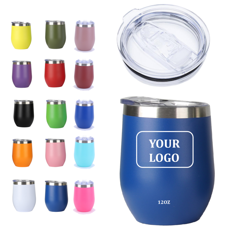 Wholesale 12oz Egg Shaped Ceramic Wine Tumbler Double Wall Insulated Wedding Gift for Coffee Drink Customizable Color Options