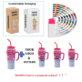 Hot Sale  Premium 40oz Tumbler with Straw Stainless Steel Coffee Cup With Rainbow Paint  Insulated Tumbler with Handle