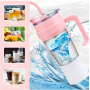 Hot Sale  Premium 40oz Tumbler with Straw Stainless Steel Coffee Cup With Rainbow Paint  Insulated Tumbler with Handle