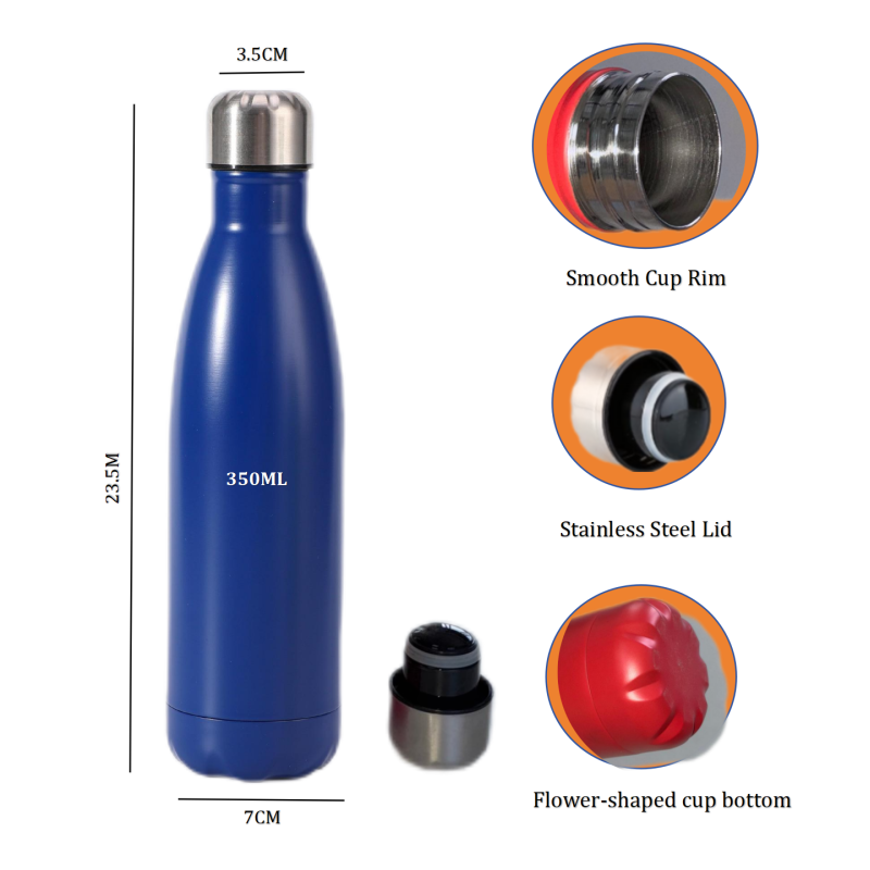 Wholesale 350ml Double Wall 304 Stainless Steel Insulated Water Bottle BPA-Free Custom Logo Premium Mugs Vacuum Flask Camping