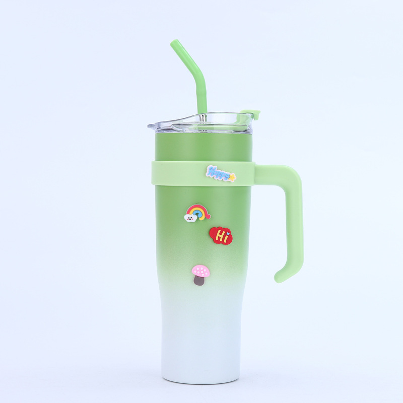 40 OZ Thermal Stainless Steel Travel Mug Double Wall Vacuum Insulated 40oz Tumblers with Lids and Straw Handle