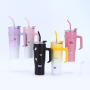 40 OZ Thermal Stainless Steel Travel Mug Double Wall Vacuum Insulated 40oz Tumblers with Lids and Straw Handle