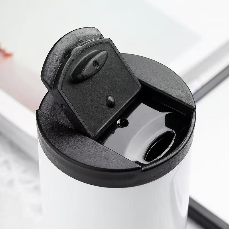 Personalized Custom Logo 400ml 500ml Insulated Stainless Steel Travel Cup Thermal Coffee Mug With Press Lid