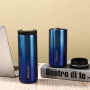 Personalized Custom Logo 400ml 500ml Insulated Stainless Steel Travel Cup Thermal Coffee Mug With Press Lid