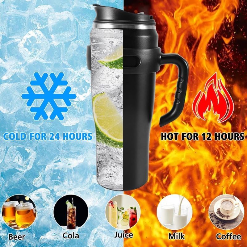 Colorful 40oz Thermal Mug with Lid and Straw Double-Walled Stainless Steel Vacuum Leak-Proof Drinking Cup
