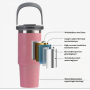 30oz American Style Double Wall Stainless Steel Travel Mug Leak-Proof Portable Vacuum Insulated Thermos with Handle for Water