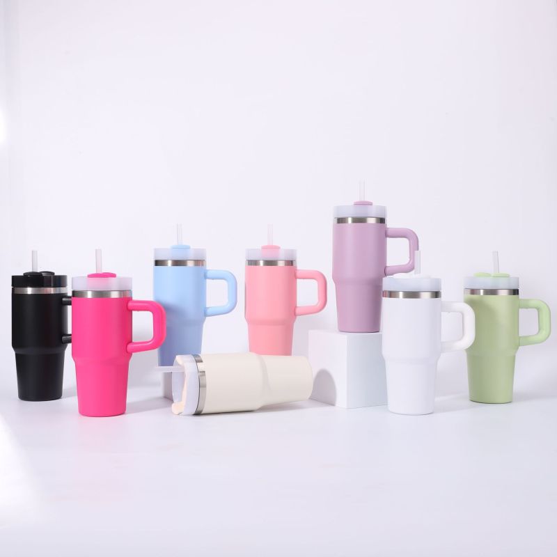 Custom Logo Sublimation Blank 14oz Double-Walled Stainless Steel Insulated Coffee Mug Cup Handle for Children's Camping