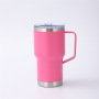 Borge 30oz Reusable Powder Coated Double Wall Stainless Steel Insulated Travel Mug With Sliding Lid