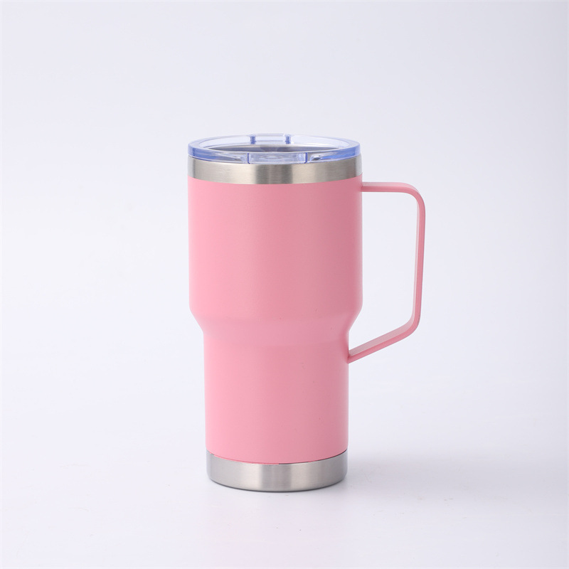 Borge 30oz Reusable Powder Coated Double Wall Stainless Steel Insulated Travel Mug With Sliding Lid