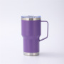 Borge 30oz Reusable Powder Coated Double Wall Stainless Steel Insulated Travel Mug With Sliding Lid