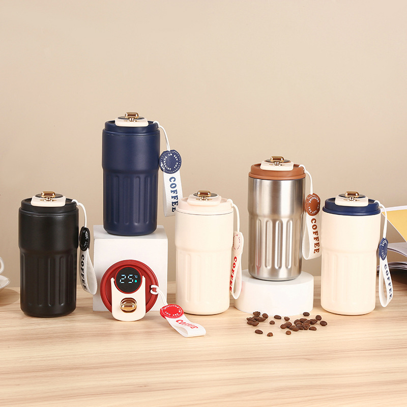 Travel Tumbler Mug Coffee Mug Double Wall Stainless Steel Insulated Coffee Cup Tumbler With Smart Led Temperature Display