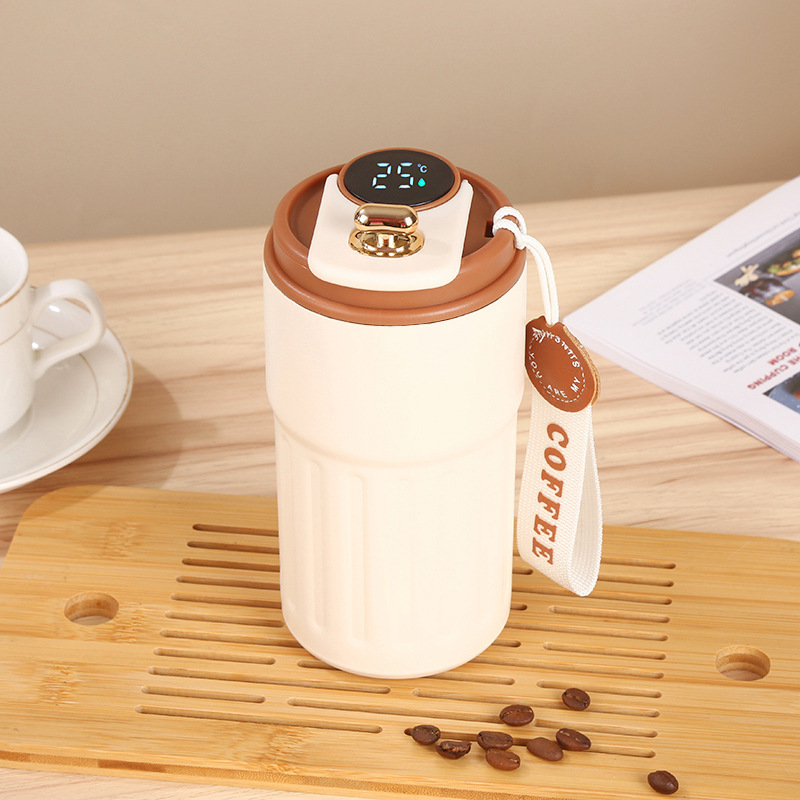 Travel Tumbler Mug Coffee Mug Double Wall Stainless Steel Insulated Coffee Cup Tumbler With Smart Led Temperature Display