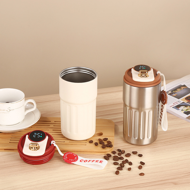 Travel Tumbler Mug Coffee Mug Double Wall Stainless Steel Insulated Coffee Cup Tumbler With Smart Led Temperature Display