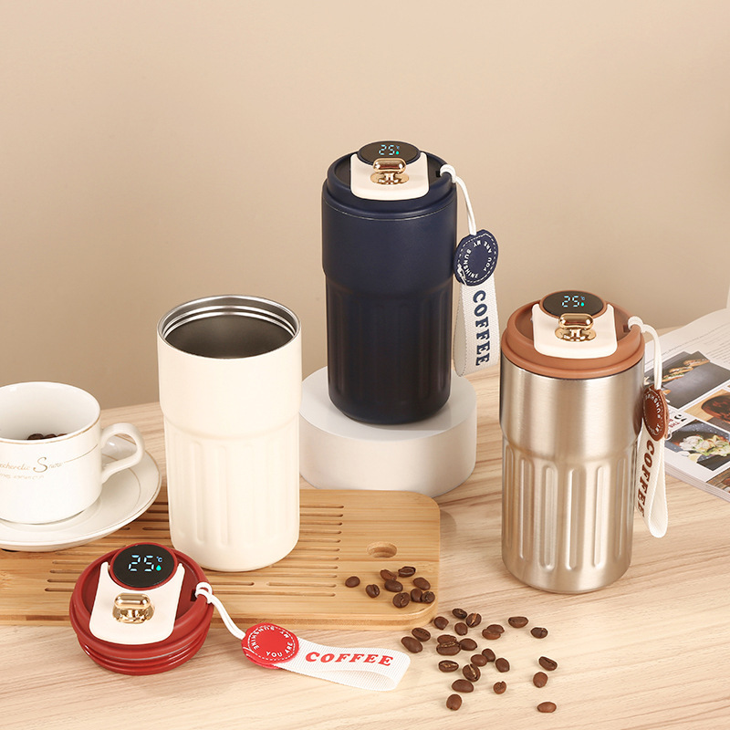 Travel Tumbler Mug Coffee Mug Double Wall Stainless Steel Insulated Coffee Cup Tumbler With Smart Led Temperature Display