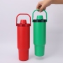 Stylish Car Cup Large Capacity 1200ml Vacuum Flask 6-12 Hours Thermal Insulation Dual-handle Foldable Stainless Steel