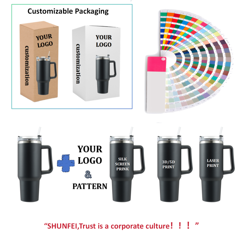 40oz Double Wall Vacuum Insulated Stainless Steel Tumbler with Handle Leak-Proof for Coffee Business & Camping Gift Idea