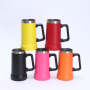 Custom Powder Coated Double Wall Stainless Steel Insulated Beer Tumbler with Handle Premium Mug