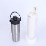 Borge Customized 24oz 316 Stainless Steel Vacuum Flask Thermos Striped Ceramic Liner Car Tea Coffee Cup With Straw