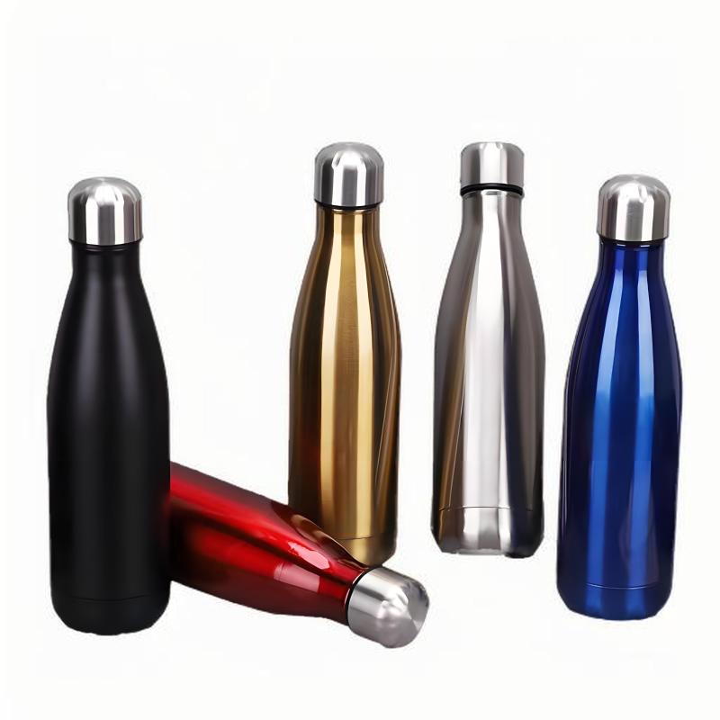 Dual Wall Stainless Steel Sports Water Bottle Cola Shaped Vacuum Insulated Mug
