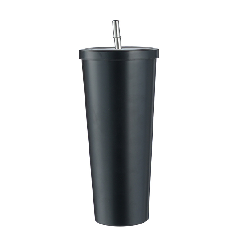 Custom Logo Stainless Steel Double Wall Vacuum Insulated Travel Tumbler Coffee Mug with Lid and Straw for On-The-Go Use