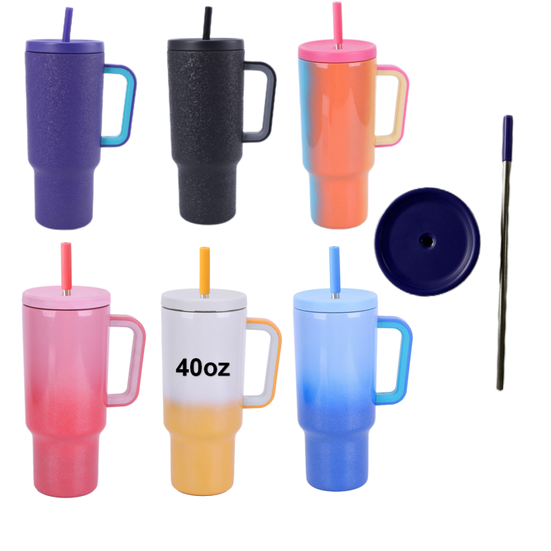 40oz tumbler  Stainless Steel Travel Mug Water Bottle With Handle Double Wall Coffee Tumbler with Spray molding