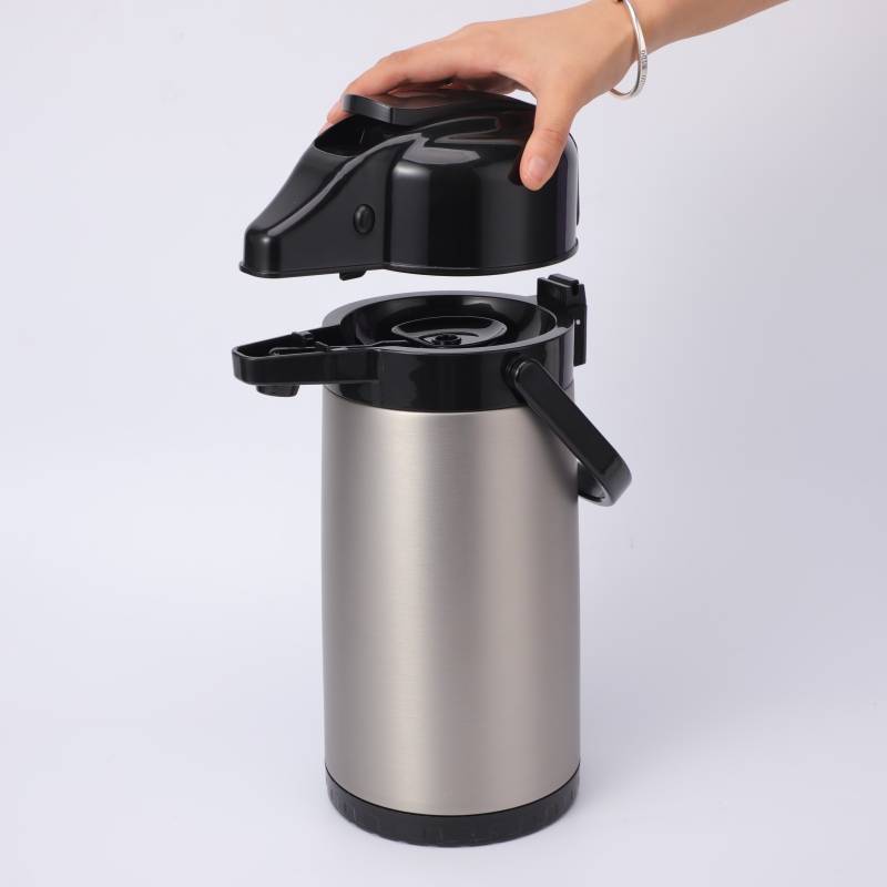 Insulated Stainless Steel 2500ml Airpot Pump Dispenser Hot Beverage Vaccum Bottle for Parties Camping