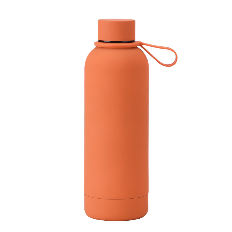 Custom Logo Stainless Steel Tumbler with Soft Rubber Paint Small Mouth Design Silicone Stripe Sport Thermal Mug