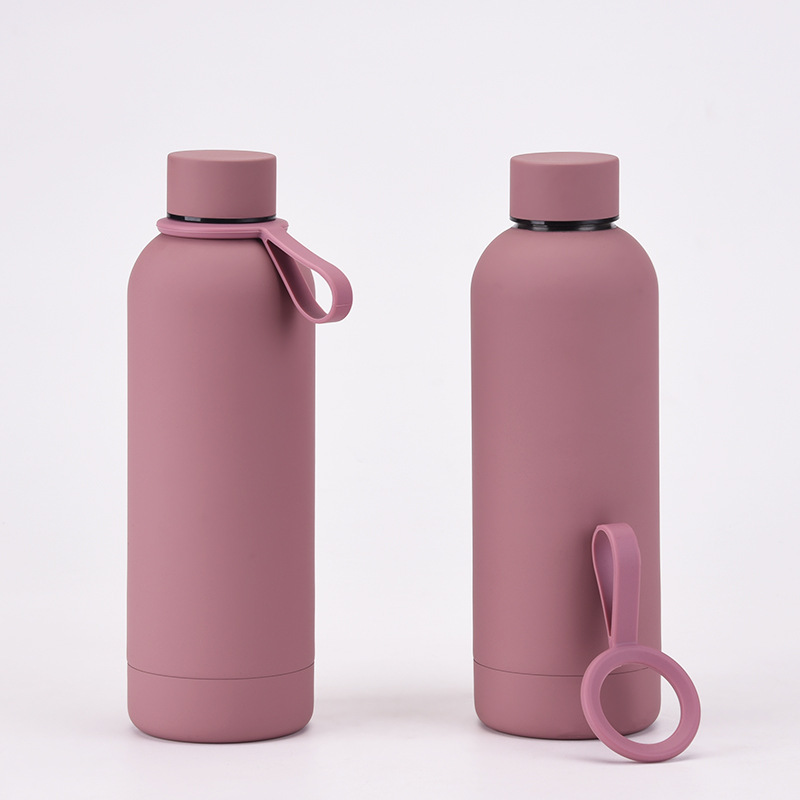 Custom Logo Stainless Steel Tumbler with Soft Rubber Paint Small Mouth Design Silicone Stripe Sport Thermal Mug