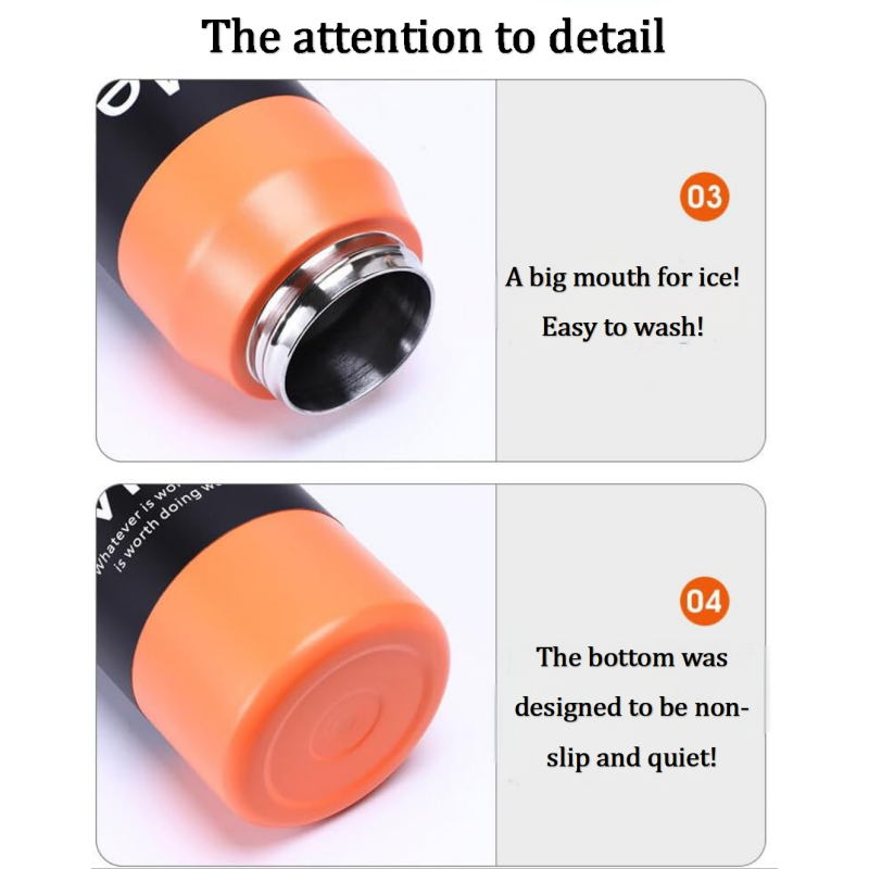 750ml Large Capacity Stainless Steel Vacuum Cup Portable Handle Sports Water Bottle for Gym Camping Direct Drinking Applicable