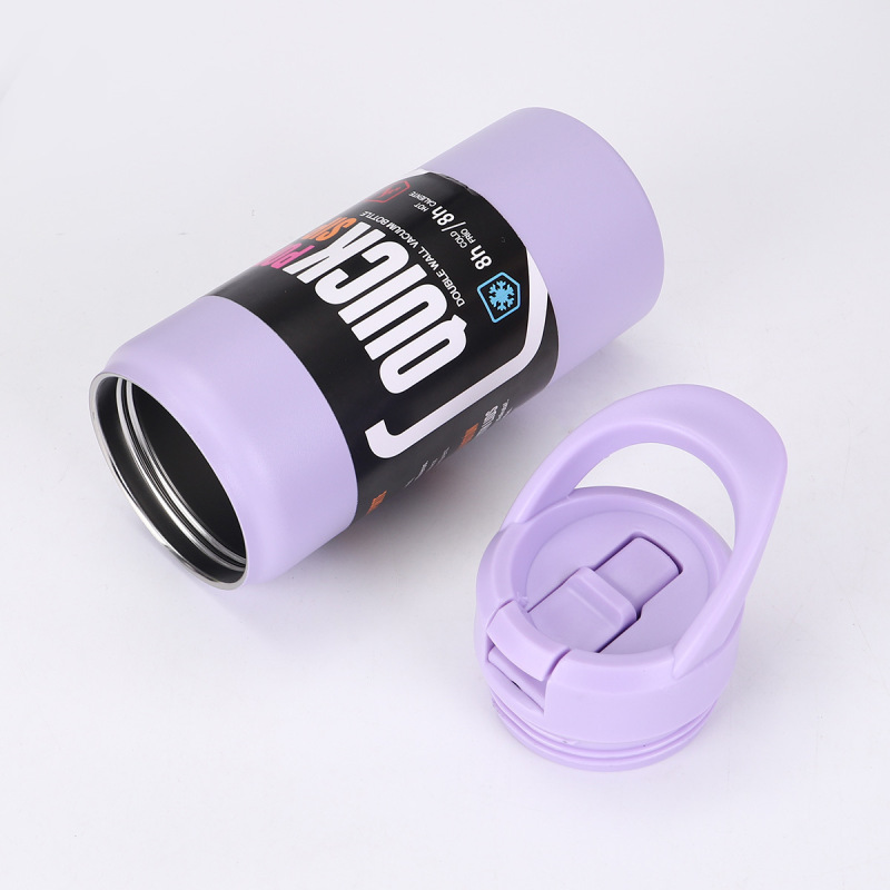 Custom Printed 550ml 750ml Leak Proof Sports Vacuum Flask 304 Insulated Stainless Steel Water Bottle with Straw