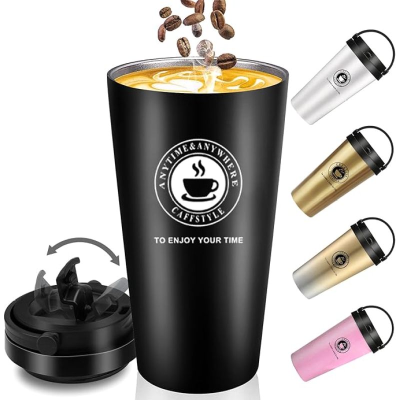Factory Price Wholesale 500ml Double Wall Vacuum 304 Stainless Steel Coffee Cup Outdoor Water Bottle With Lid