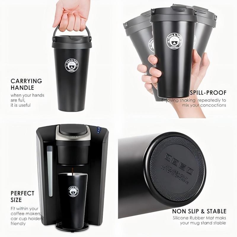 Factory Price Wholesale 500ml Double Wall Vacuum 304 Stainless Steel Coffee Cup Outdoor Water Bottle With Lid